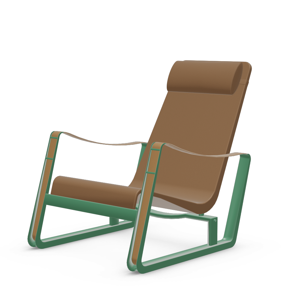 Cite Lounge Chair (Prouve Ble Vert powder-coated (smooth)) by Vitra