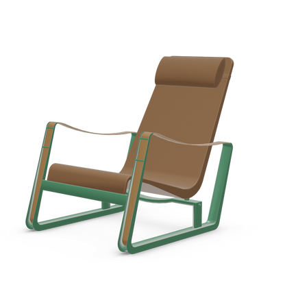 Cite Lounge Chair (Prouve Ble Vert powder-coated (smooth)) by Vitra