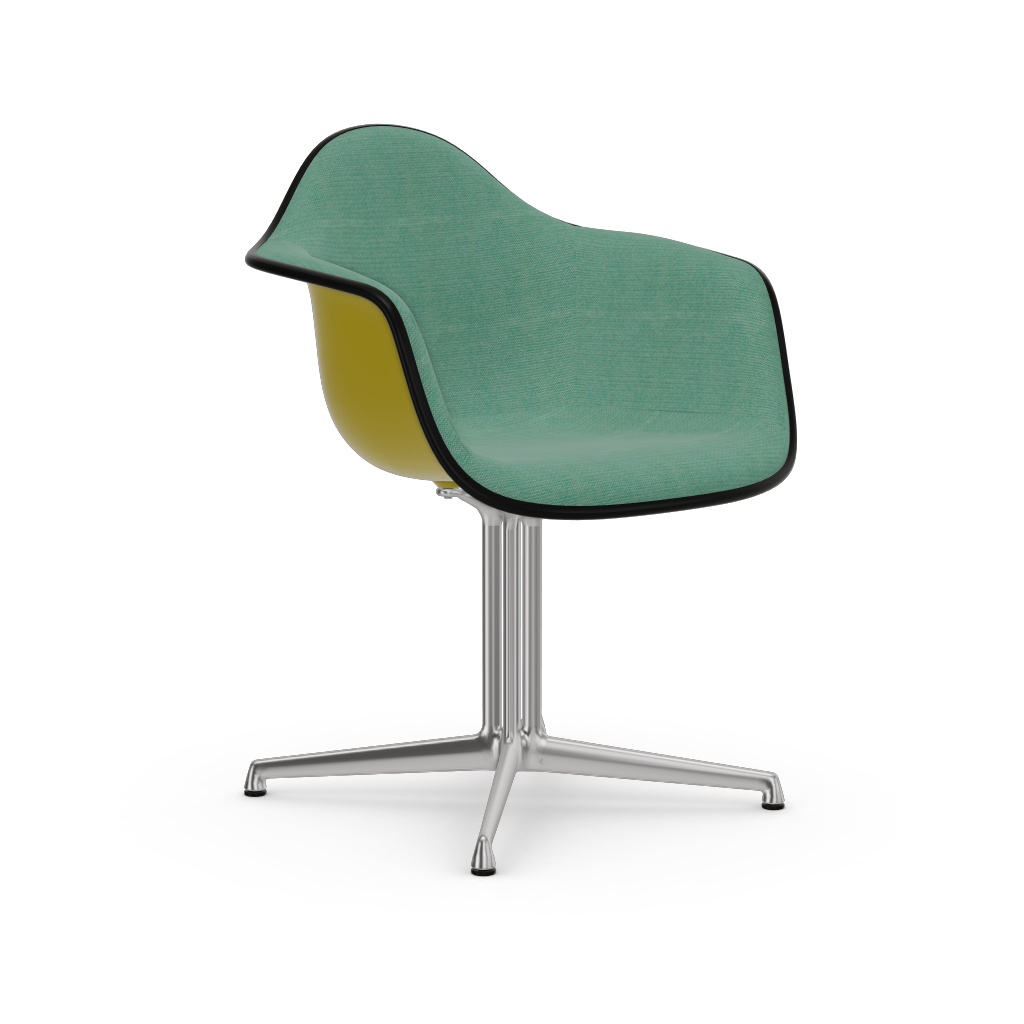 Eames Plastic Armchair DAL (with full upholstery) (Colour of seat shell - mustard) (Request Info)