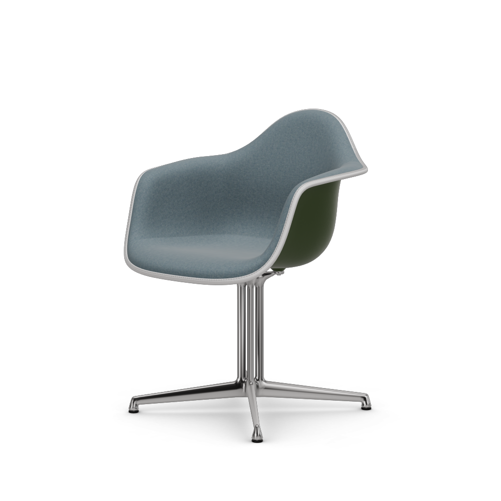 Eames Plastic Armchair DAL (with full upholstery) (Colour of seat shell - forest) (Request Info)