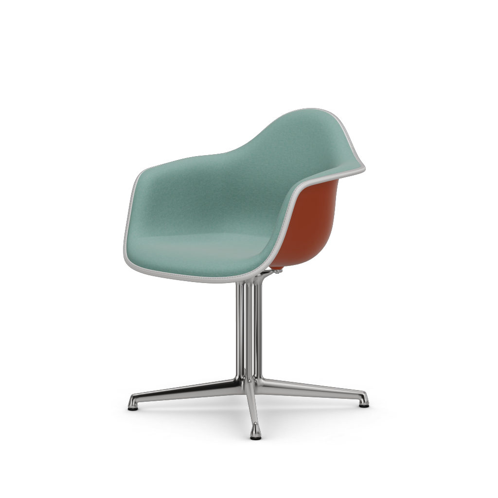 Eames Plastic Armchair DAL (with full upholstery) (Colour of seat shell - rusty orange) (Request Info)