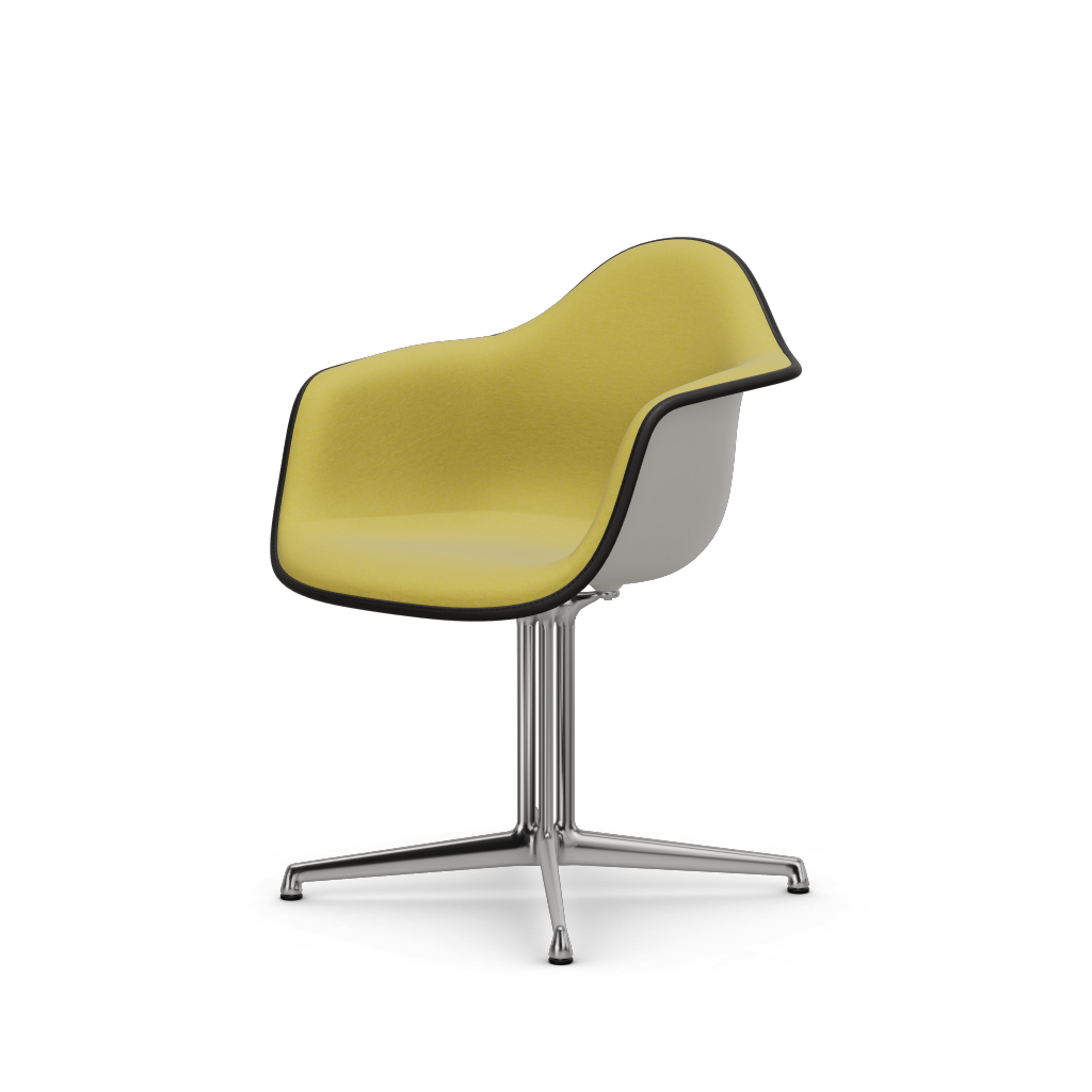 Eames Plastic Armchair DAL (with full upholstery) (Colour of seat shell - white) (Request Info)