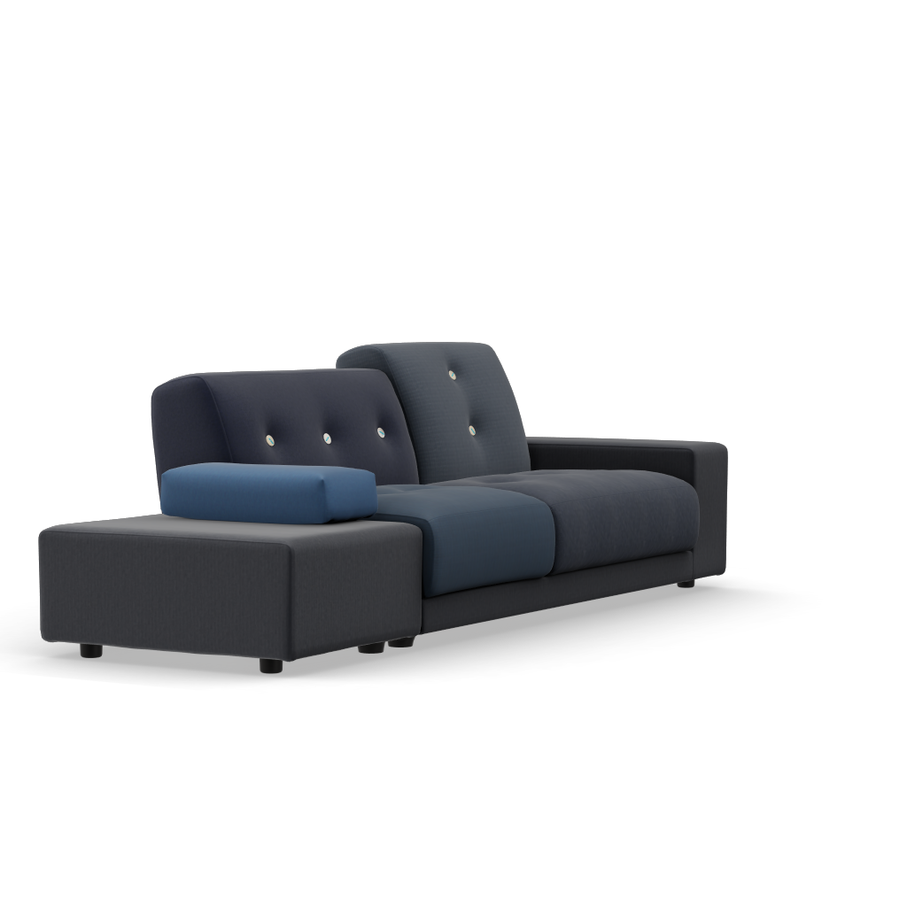 Polder Sofa by Vitra #Fabric mix "The Antarctic Blues"/armrest right/ sitting left/light