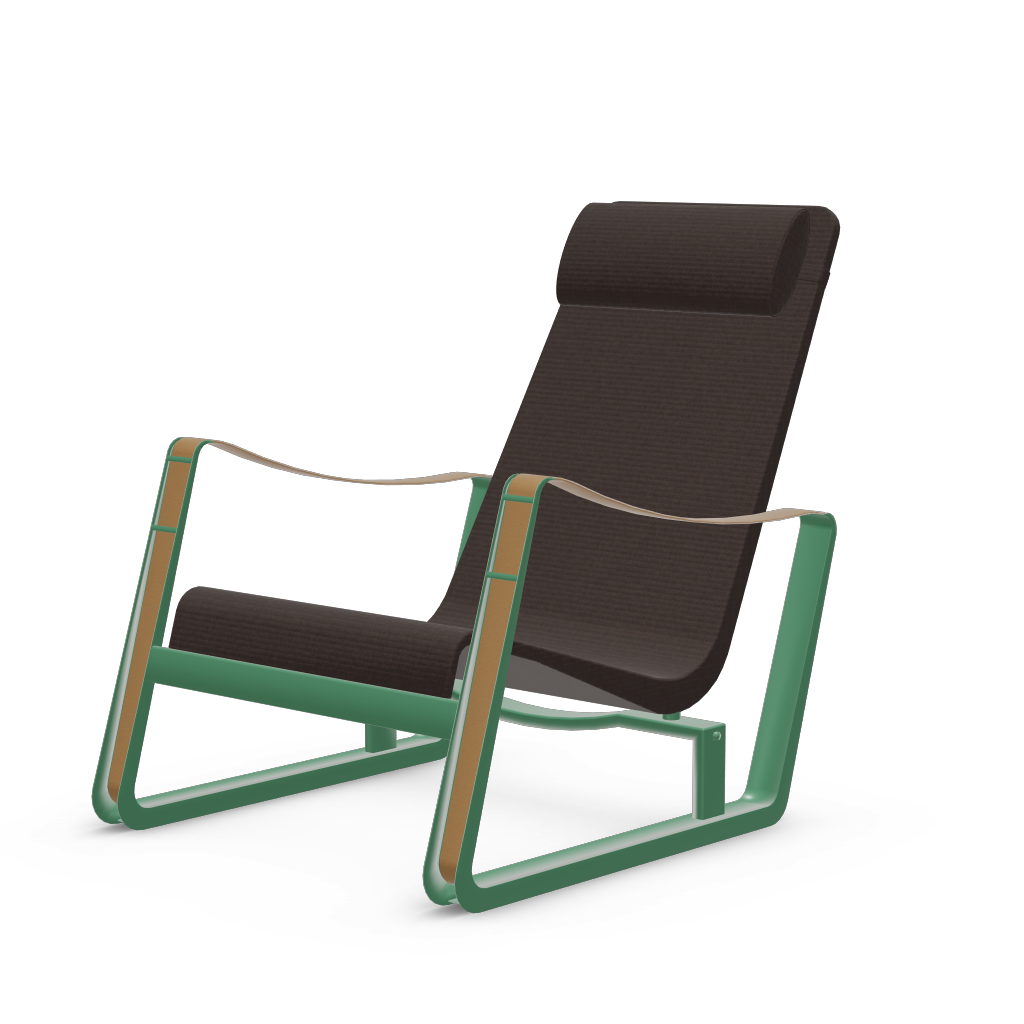 Cite Lounge Chair (Prouve Ble Vert powder-coated (smooth)) by Vitra