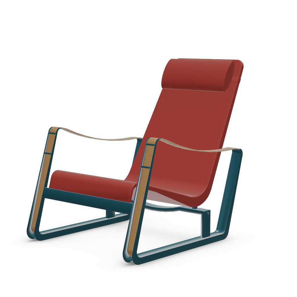 Cite Lounge Chair (Prouve Bleu Dynastie powder-coated (smooth)) by Vitra