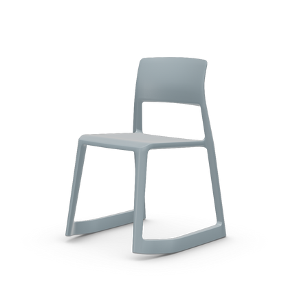 Tip Ton solid plastic chair with a forward-tilt by Vitra #ice grey