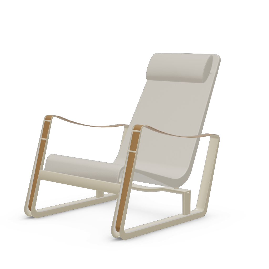 Cite Lounge Chair (Prouve Blanc Colombe (Ecru) powder-coated (smooth)) by Vitra