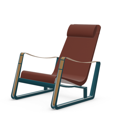 Cite Lounge Chair (Prouve Bleu Dynastie powder-coated (smooth)) by Vitra