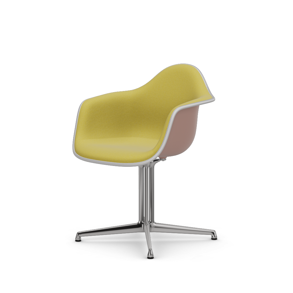 Eames Plastic Armchair DAL (with full upholstery) (Colour of seat shell - pale rose) (Request Info)