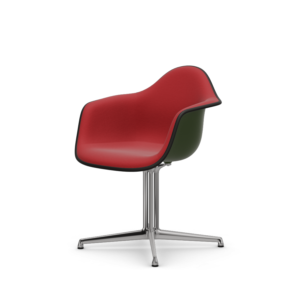 Eames Plastic Armchair DAL (with full upholstery) (Colour of seat shell - forest) (Request Info)