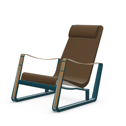 Cite Lounge Chair (Prouve Bleu Dynastie powder-coated (smooth)) by Vitra