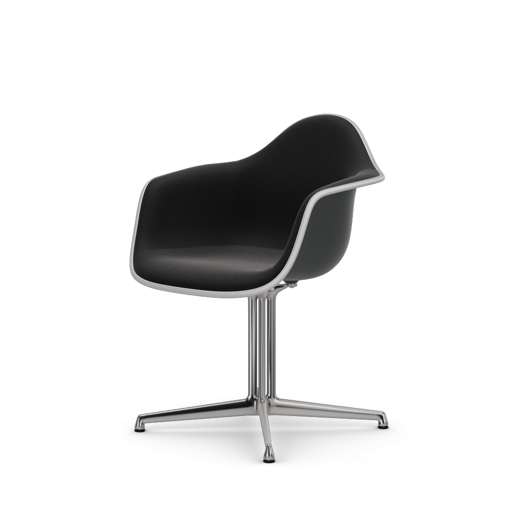 Eames Plastic Armchair DAL (with full upholstery) (Colour of seat shell - granite grey) (Request Info)