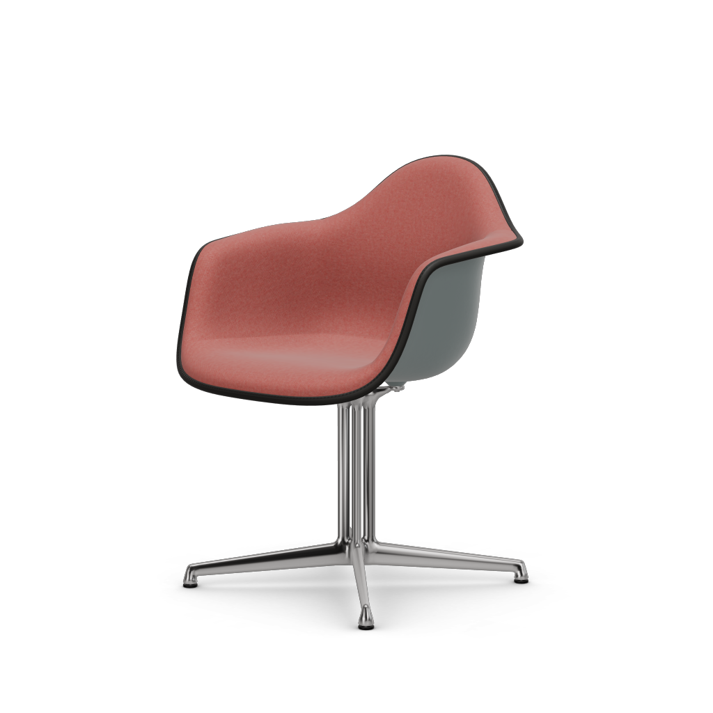 Eames Plastic Armchair DAL (with full upholstery) (Colour of seat shell - light grey) (Request Info)