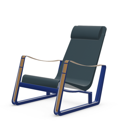 Cite Lounge Chair (Prouve Bleu Marcoule powder-coated (smooth)) by Vitra
