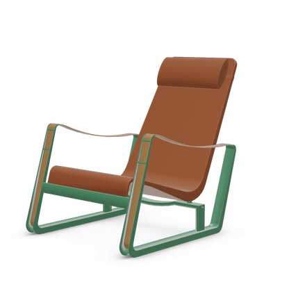Cite Lounge Chair (Prouve Ble Vert powder-coated (smooth)) by Vitra