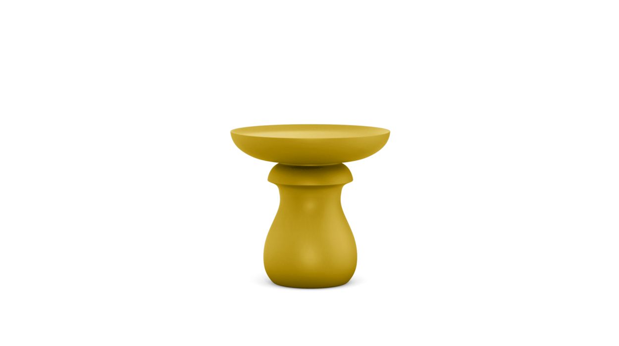 Chess End Table - Matte Lacquer by Roche Bobois #Matte lacquer/Mustard