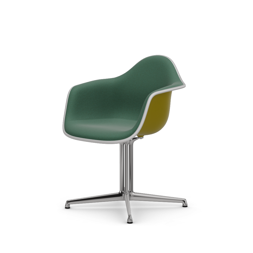 Eames Plastic Armchair DAL (with full upholstery) (Colour of seat shell - mustard) (Request Info)