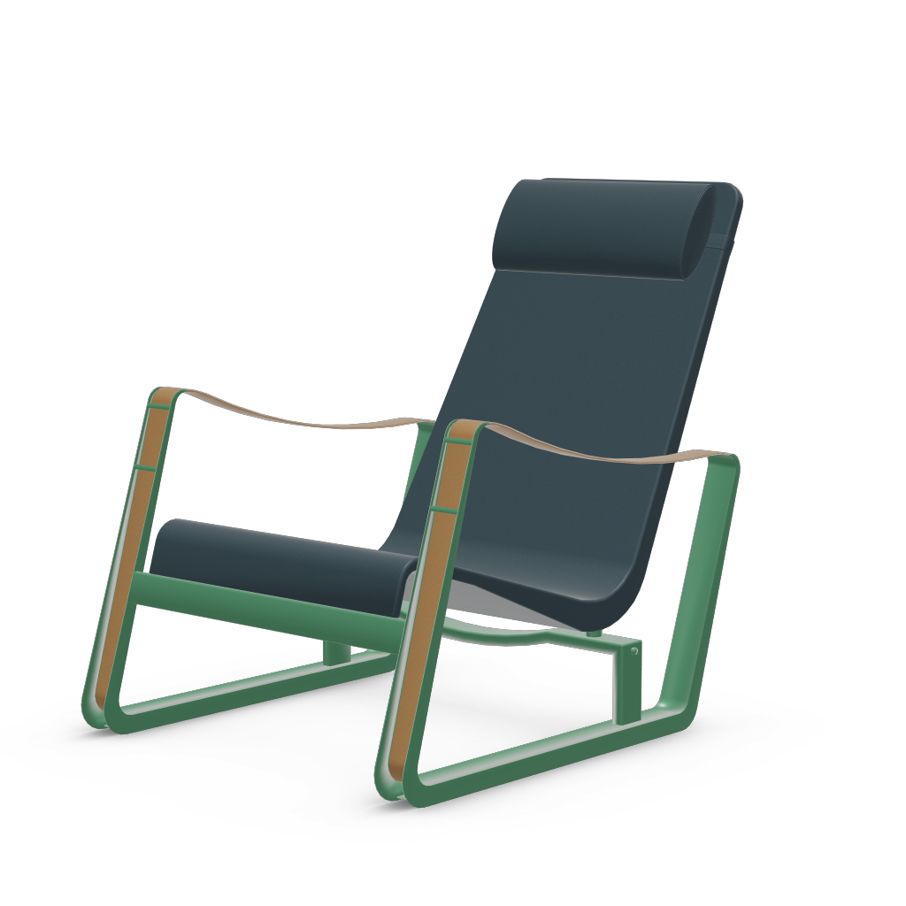 Cite Lounge Chair (Prouve Ble Vert powder-coated (smooth)) by Vitra