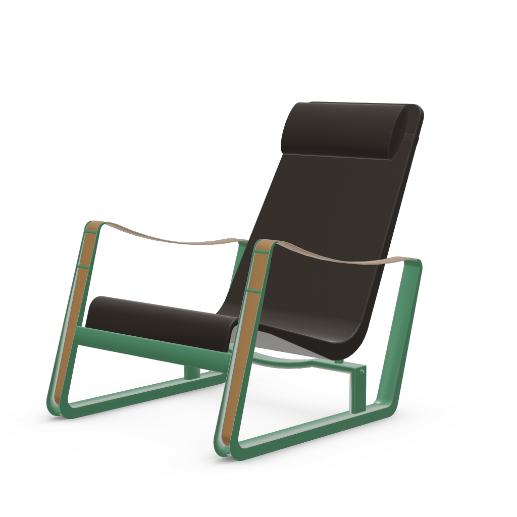 Cite Lounge Chair (Prouve Ble Vert powder-coated (smooth)) by Vitra