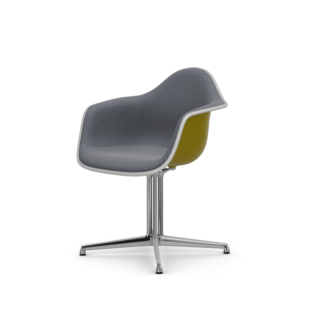 Eames Plastic Armchair DAL (with full upholstery) (Colour of seat shell - mustard) (Request Info)