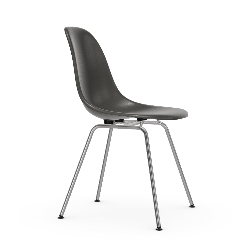 Eames Fiberglass Side Chair Dsx (Without Upholstery) by Vitra #chromed / Eames elephant hide grey