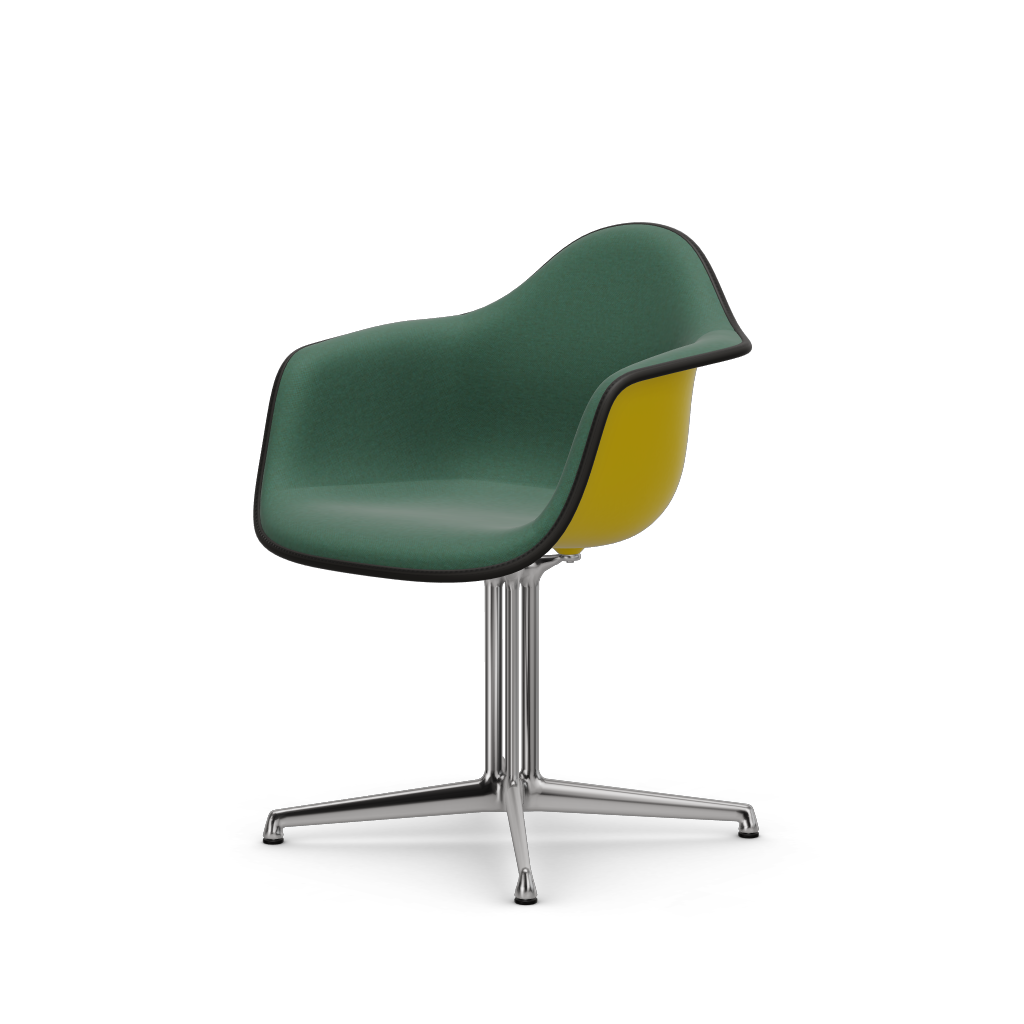 Eames Plastic Armchair DAL (with full upholstery) (Colour of seat shell - sunlight) (Request Info)