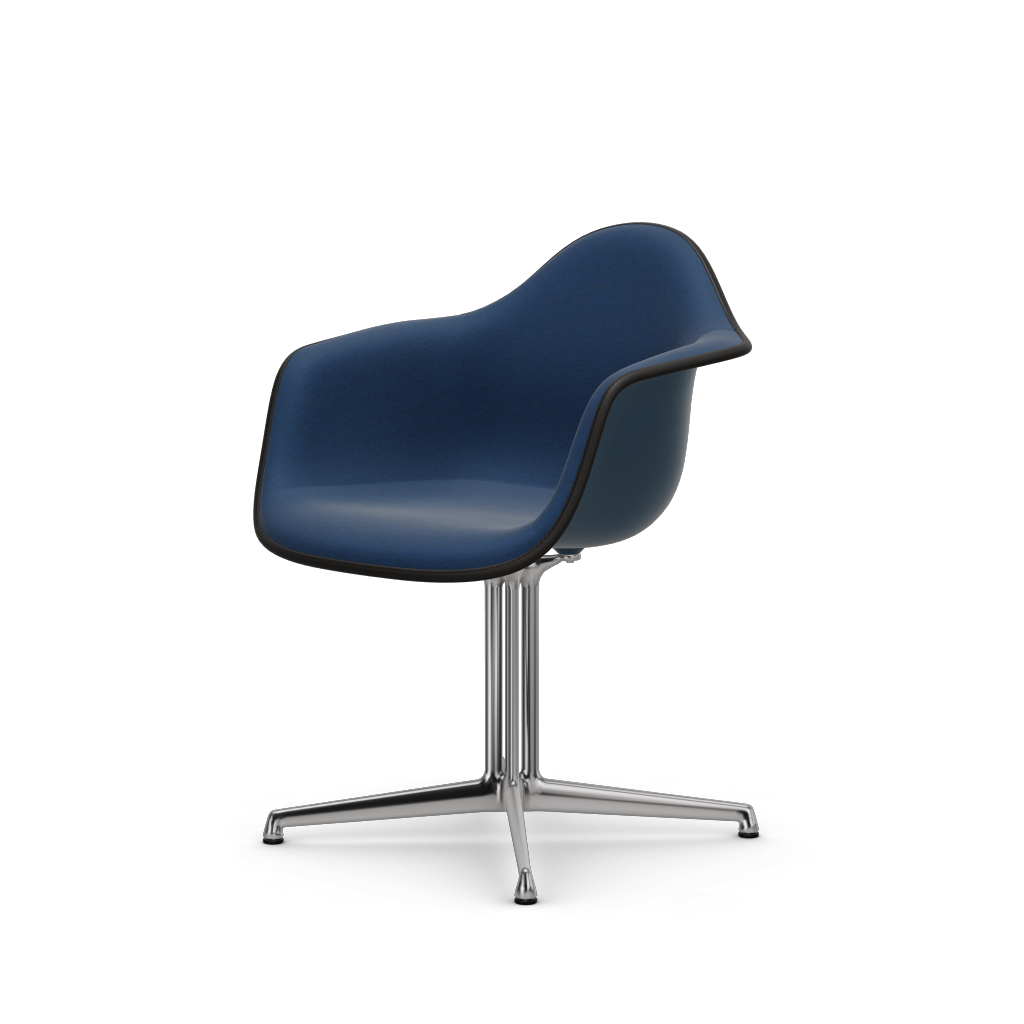 Eames Plastic Armchair DAL (with full upholstery) (Colour of seat shell - sea blue) (Request Info)