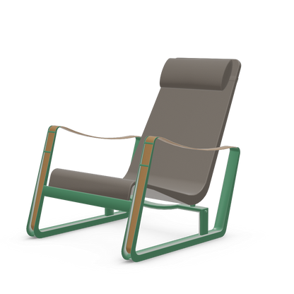 Cite Lounge Chair (Prouve Ble Vert powder-coated (smooth)) by Vitra