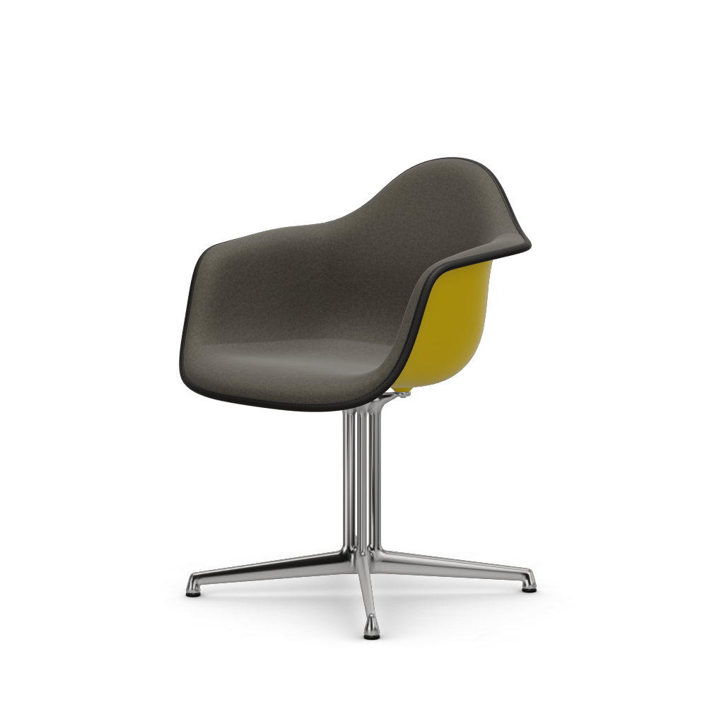 Eames Plastic Armchair DAL (with full upholstery) (Colour of seat shell - sunlight) (Request Info)