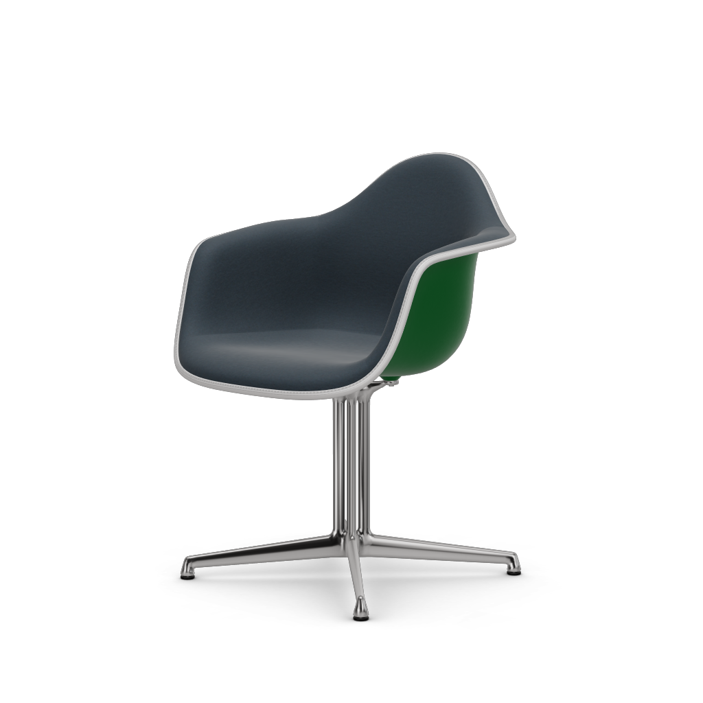 Eames Plastic Armchair DAL (with full upholstery) (Colour of seat shell - green) (Request Info)