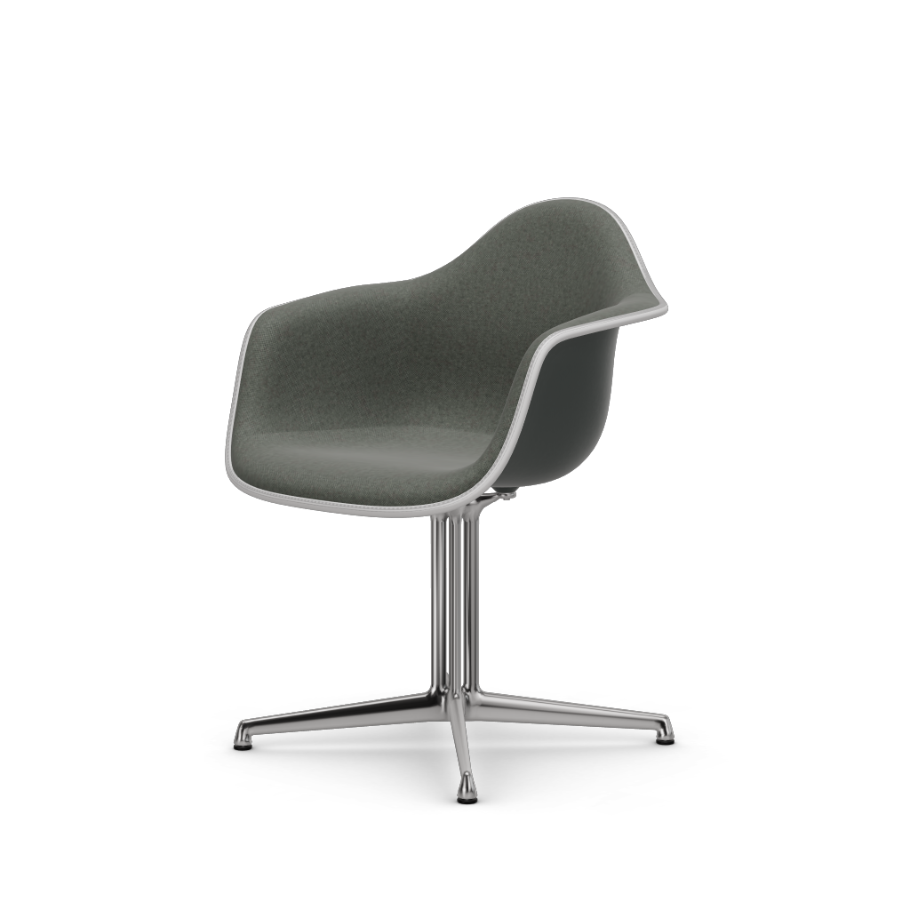 Eames Plastic Armchair DAL (with full upholstery) (Colour of seat shell - granite grey) (Request Info)