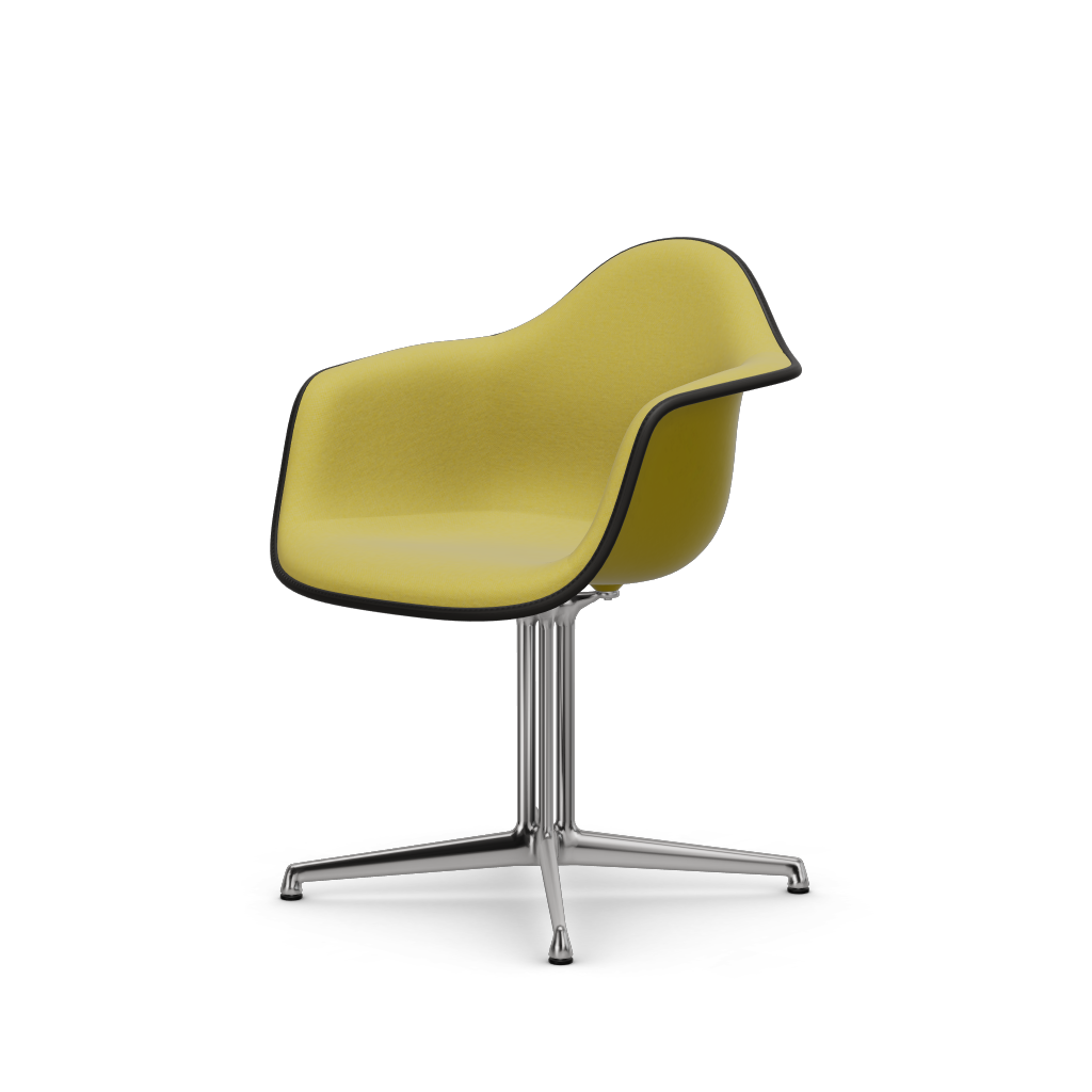 Eames Plastic Armchair DAL (with full upholstery) (Colour of seat shell - mustard) (Request Info)