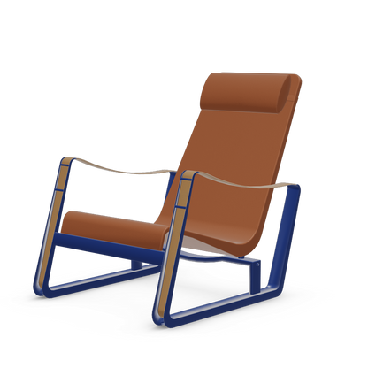 Cite Lounge Chair (Prouve Bleu Marcoule powder-coated (smooth)) by Vitra