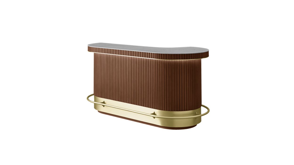Eden-Rock Bar by Roche Bobois #Cherry : Noyer clair/Brass net : Brass