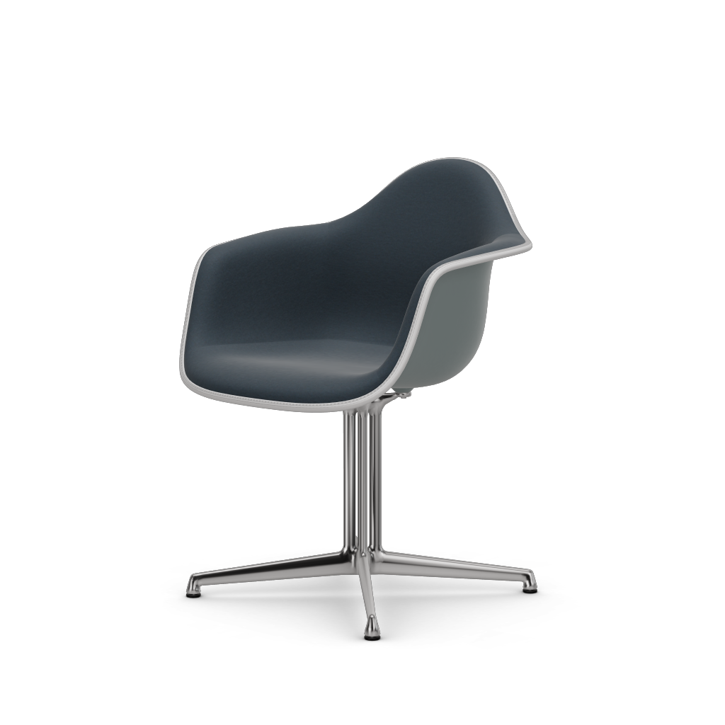 Eames Plastic Armchair DAL (with full upholstery) (Colour of seat shell - light grey) (Request Info)