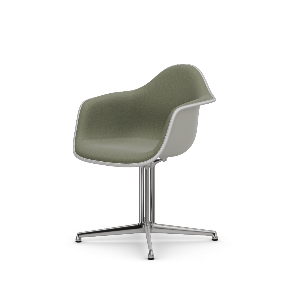 Eames Plastic Armchair DAL (with full upholstery) (Colour of seat shell - white) (Request Info)