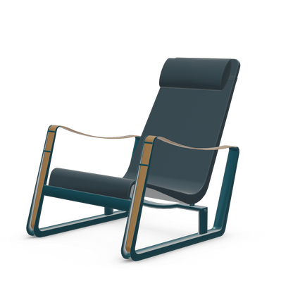 Cite Lounge Chair (Prouve Bleu Dynastie powder-coated (smooth)) by Vitra