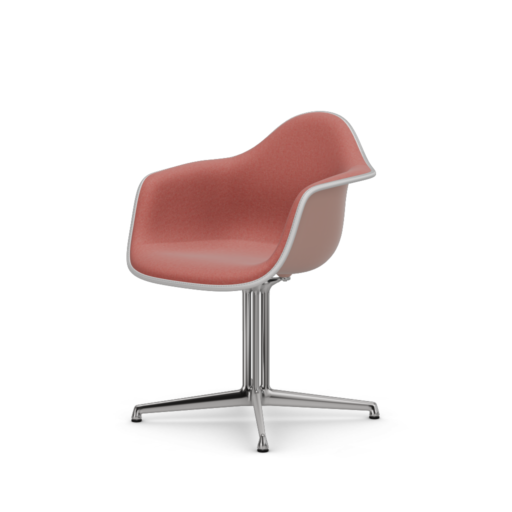 Eames Plastic Armchair DAL (with full upholstery) (Colour of seat shell - pale rose) (Request Info)