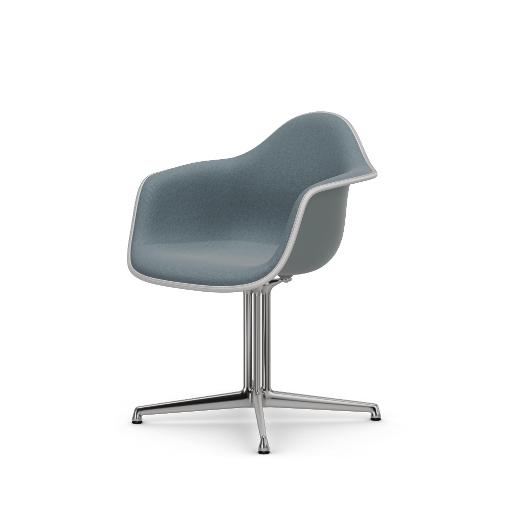 Eames Plastic Armchair DAL (with full upholstery) (Colour of seat shell - light grey) (Request Info)