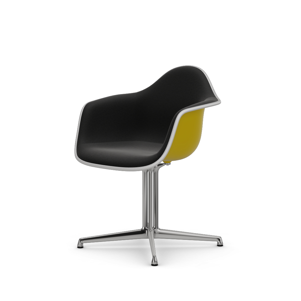 Eames Plastic Armchair DAL (with full upholstery) (Colour of seat shell - sunlight) (Request Info)