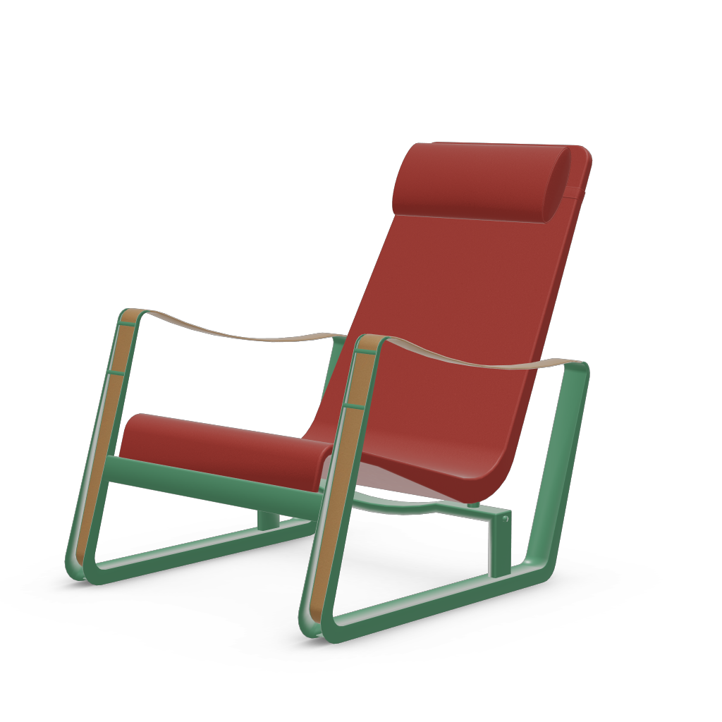 Cite Lounge Chair (Prouve Ble Vert powder-coated (smooth)) by Vitra