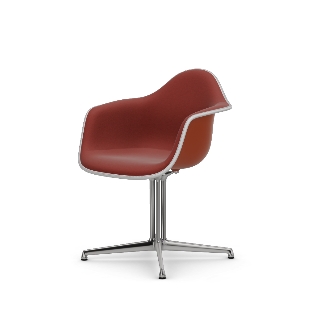 Eames Plastic Armchair DAL (with full upholstery) (Colour of seat shell - rusty orange) (Request Info)