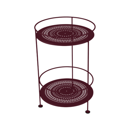 Guinguette Side Table With Perforated Double Top by Fermob #BLACK CHERRY