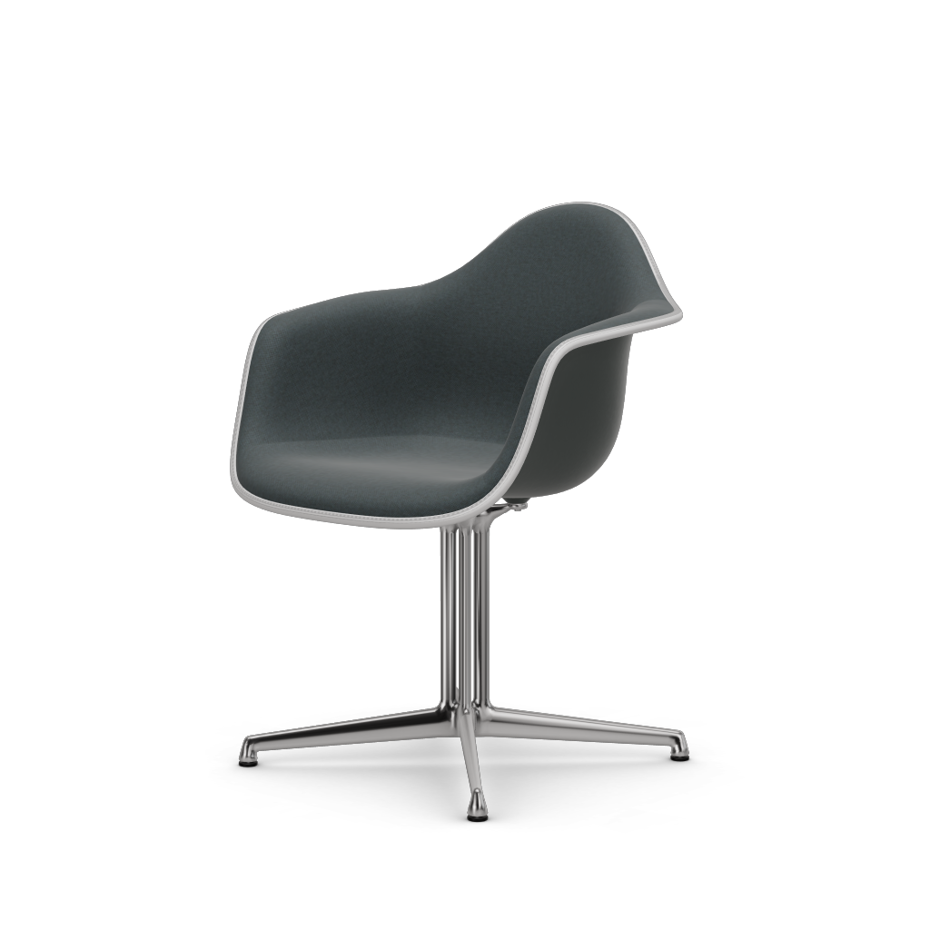 Eames Plastic Armchair DAL (with full upholstery) (Colour of seat shell - granite grey) (Request Info)