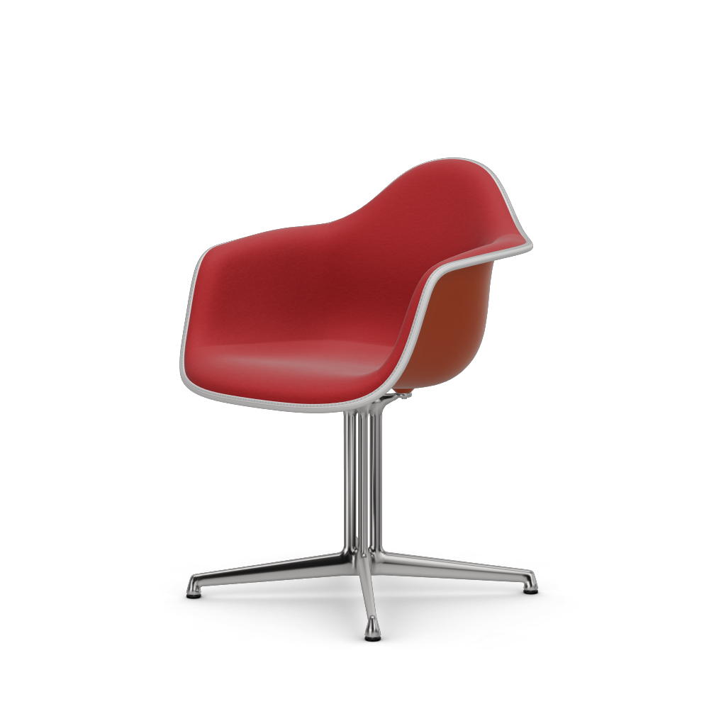 Eames Plastic Armchair DAL (with full upholstery) (Colour of seat shell - rusty orange) (Request Info)