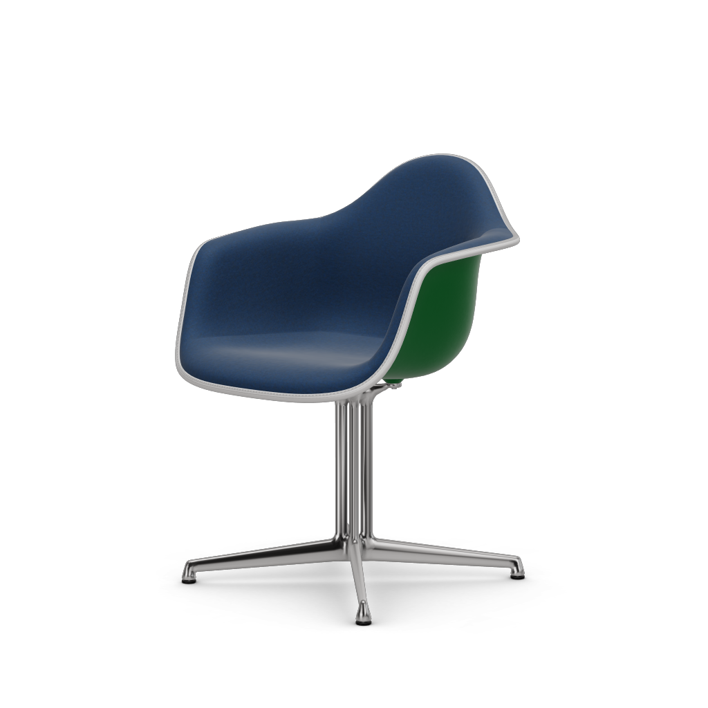 Eames Plastic Armchair DAL (with full upholstery) (Colour of seat shell - green) (Request Info)