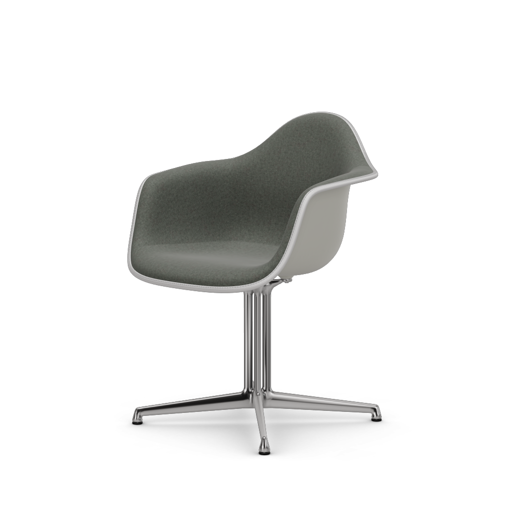 Eames Plastic Armchair DAL (with full upholstery) (Colour of seat shell - white) (Request Info)