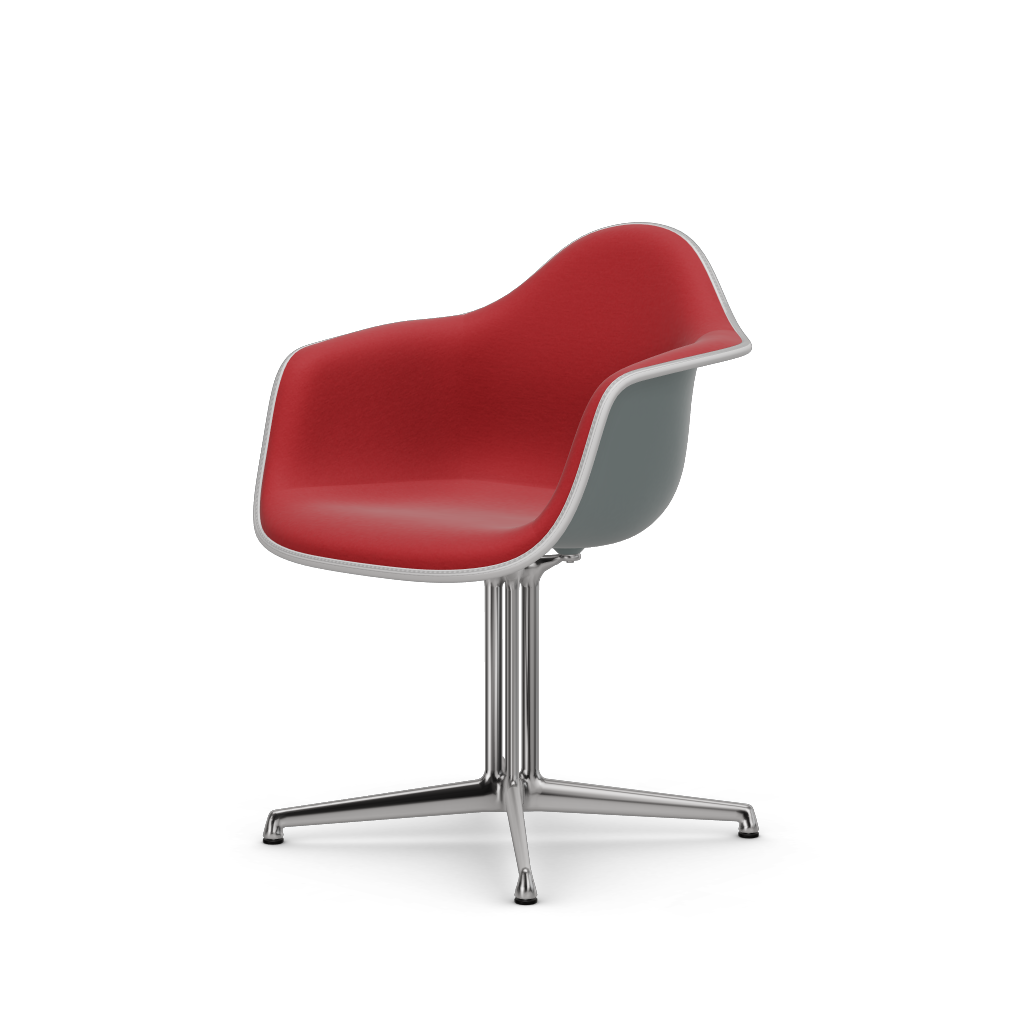 Eames Plastic Armchair DAL (with full upholstery) (Colour of seat shell - light grey) (Request Info)