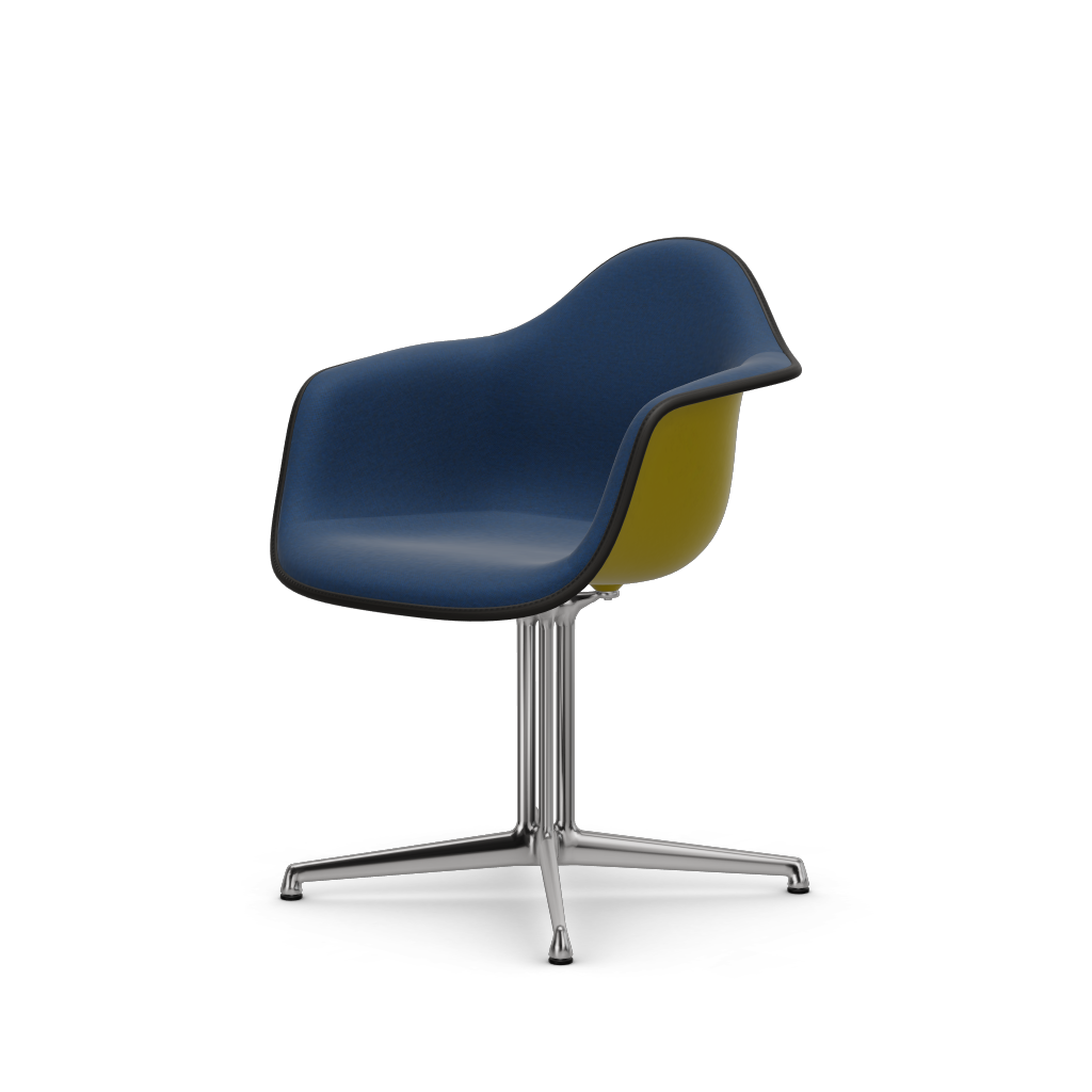 Eames Plastic Armchair DAL (with full upholstery) (Colour of seat shell - mustard) (Request Info)