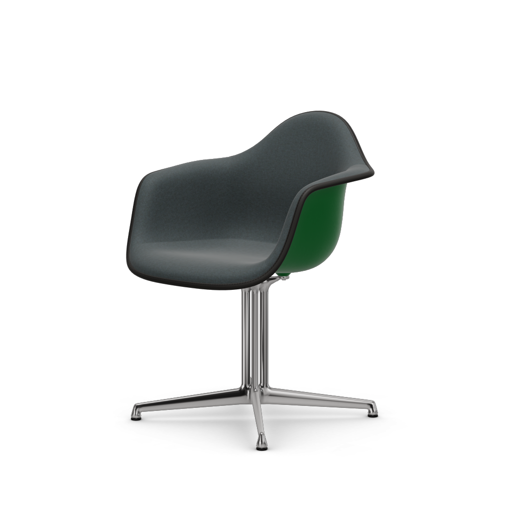 Eames Plastic Armchair DAL (with full upholstery) (Colour of seat shell - green) (Request Info)